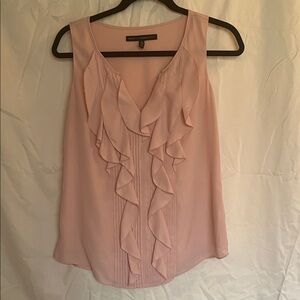 White House Black Market Soft Pink Ruffle Blouse